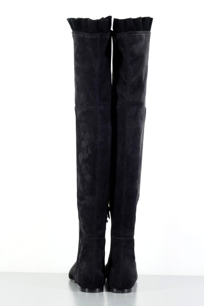 BUUTS Twinset Overknees Wildleder schwarz 223072-5