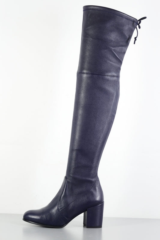 BUUTS Stuart Weitzmann Overknees Leder blau 223075-1