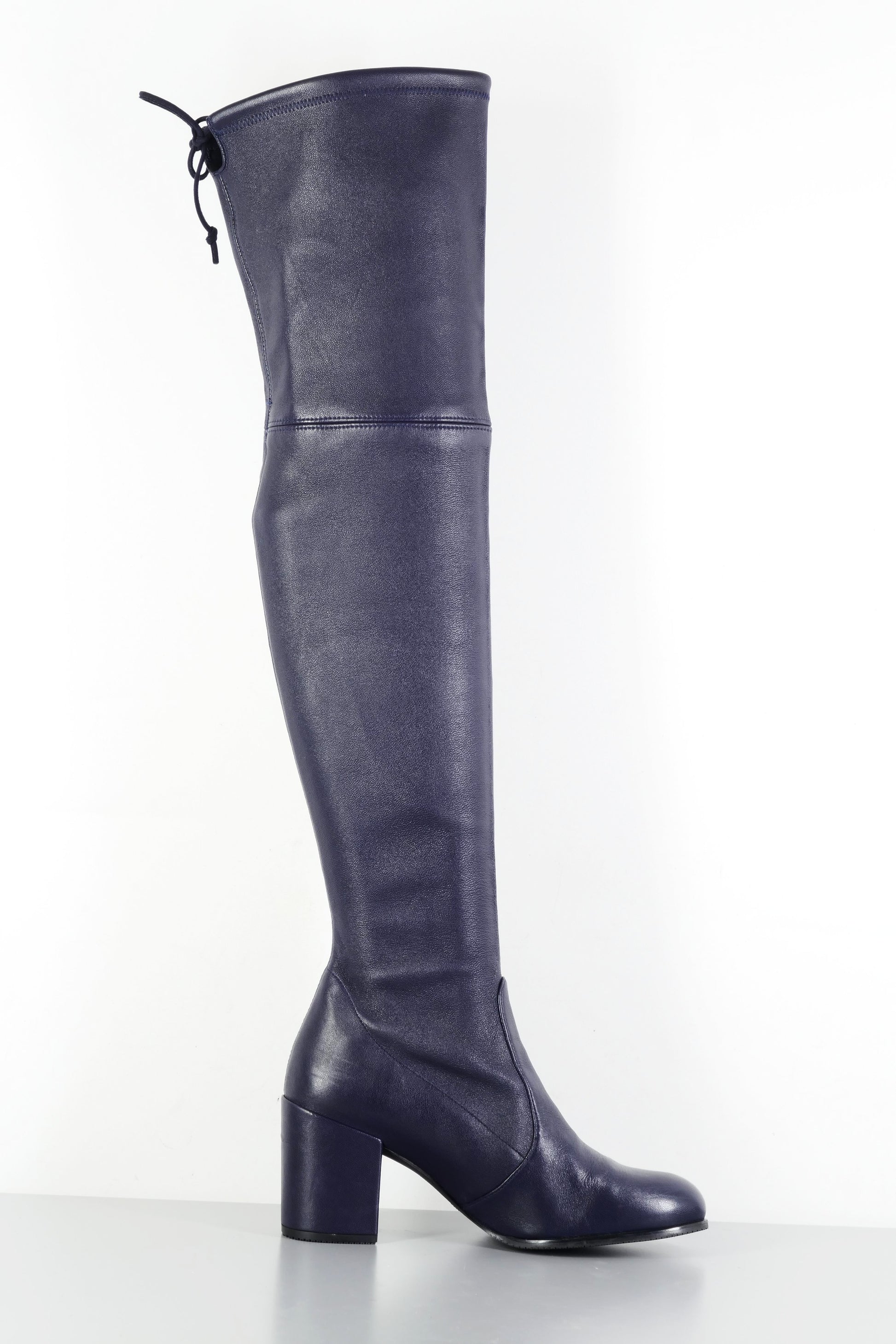 BUUTS Stuart Weitzmann Overknees Leder blau 223075-3