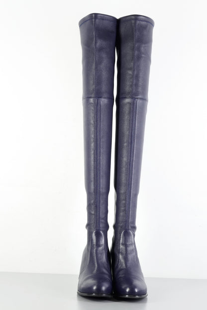 BUUTS Stuart Weitzmann Overknees Leder blau 223075-4