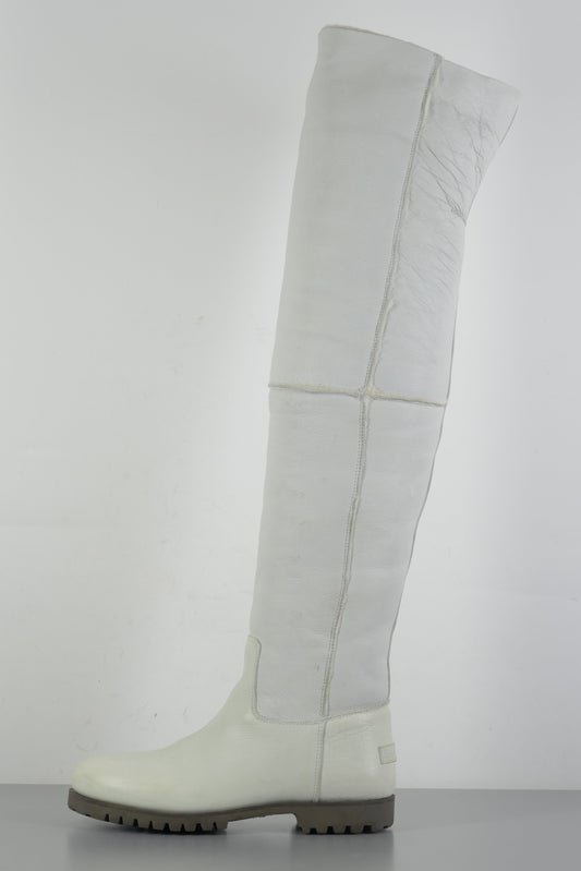BUUTS Shabbies Overknees Leder weiß 223078-1