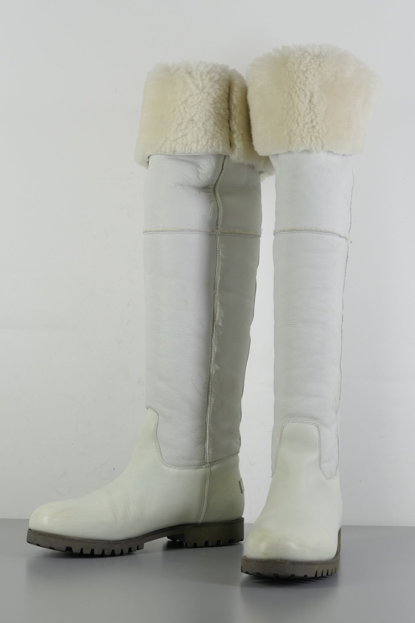 BUUTS Shabbies Overknees Leder weiß 223078-10