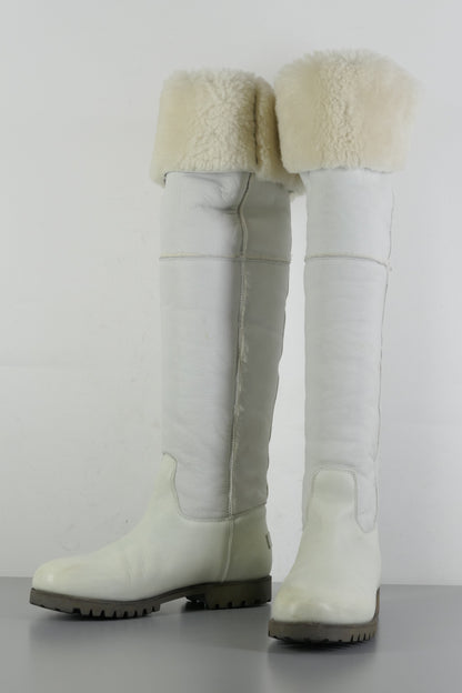 BUUTS Shabbies Overknees Leder weiß 223078-10
