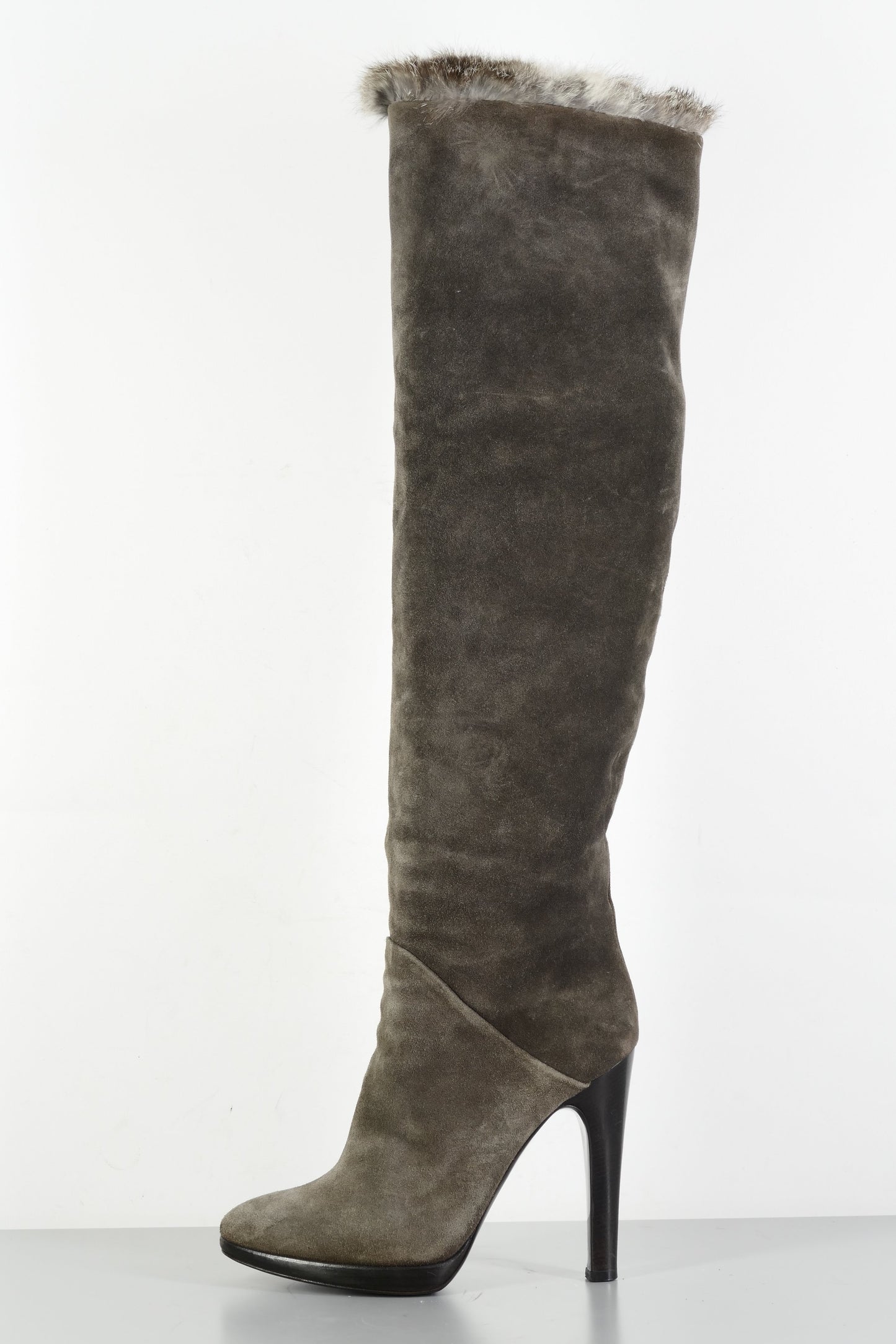 BUUTS Giuseppe Zanotti Hohe Stiefel Wildleder khaki 224014-1