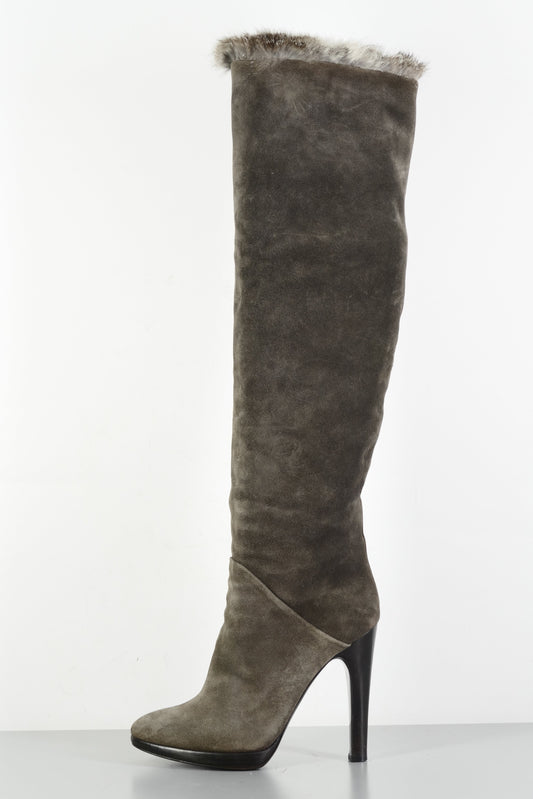BUUTS Giuseppe Zanotti Hohe Stiefel Wildleder khaki 224014-1