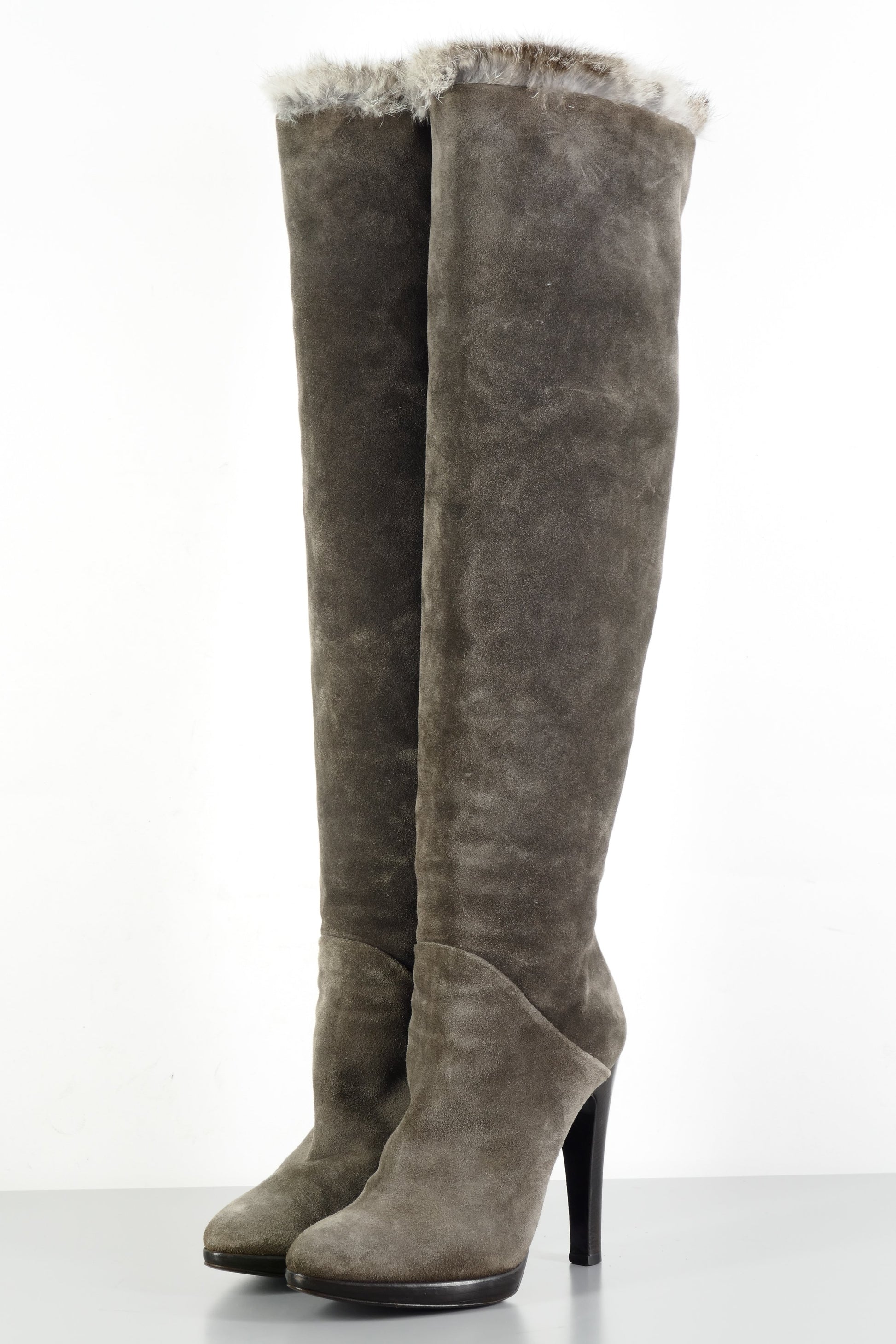BUUTS Giuseppe Zanotti Hohe Stiefel Wildleder khaki 224014-2