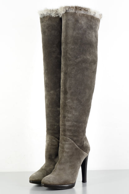 BUUTS Giuseppe Zanotti Hohe Stiefel Wildleder khaki 224014-2