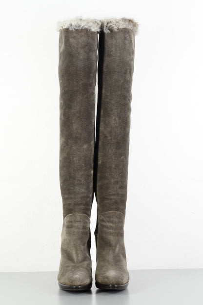 BUUTS Giuseppe Zanotti Hohe Stiefel Wildleder khaki 224014-4