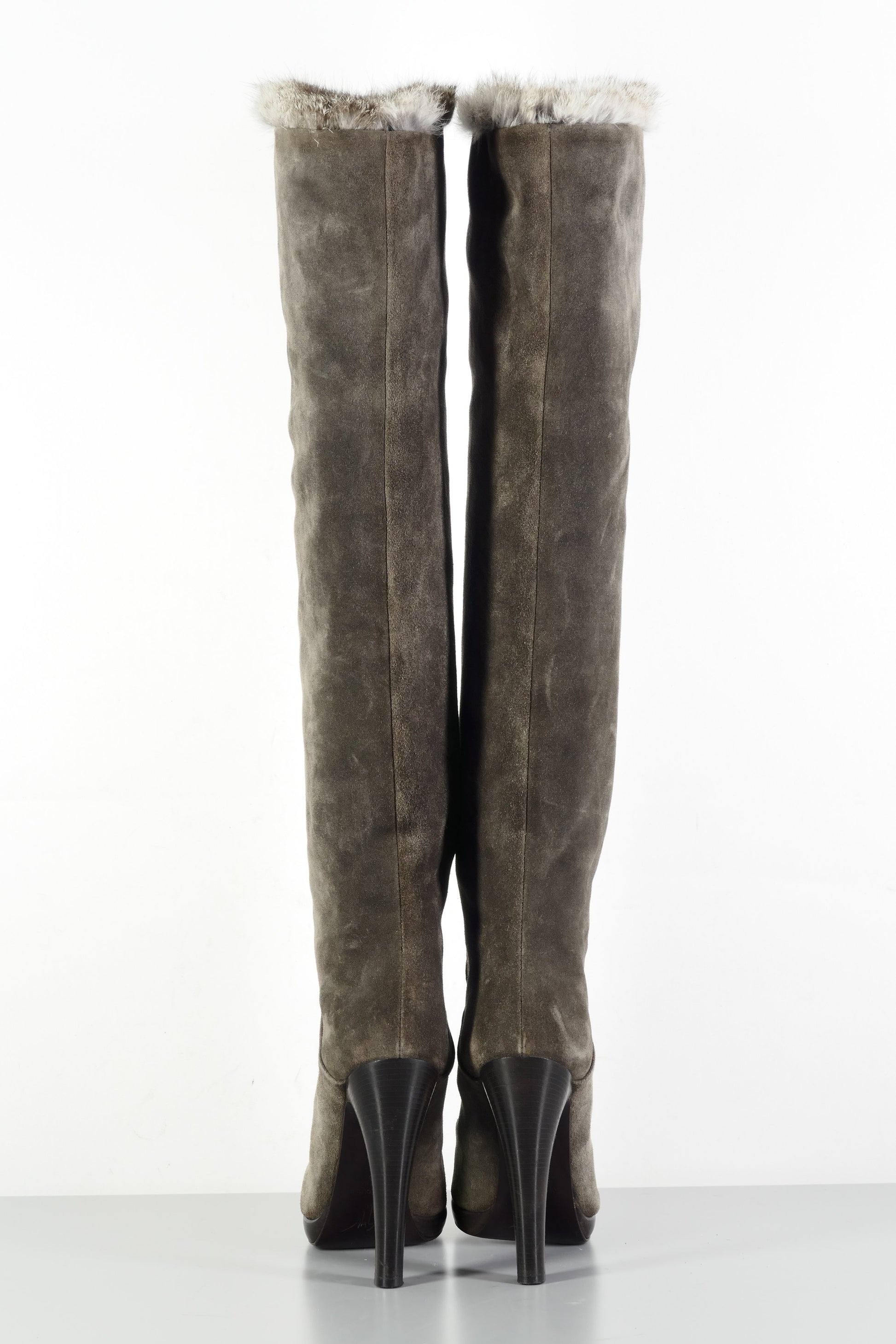 BUUTS Giuseppe Zanotti Hohe Stiefel Wildleder khaki 224014-5