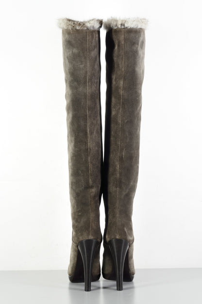 BUUTS Giuseppe Zanotti Hohe Stiefel Wildleder khaki 224014-5