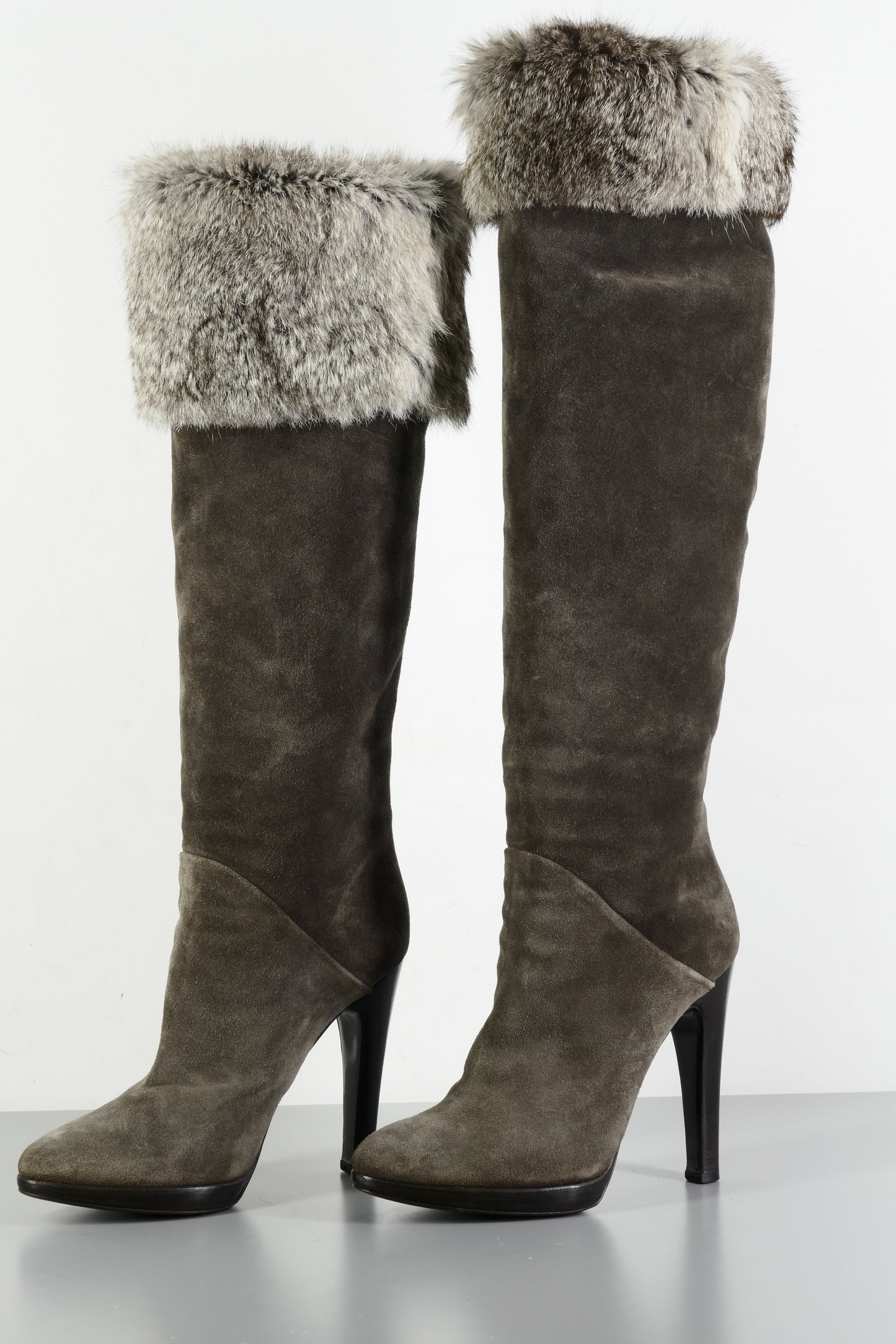 BUUTS Giuseppe Zanotti Hohe Stiefel Wildleder khaki 224014-9