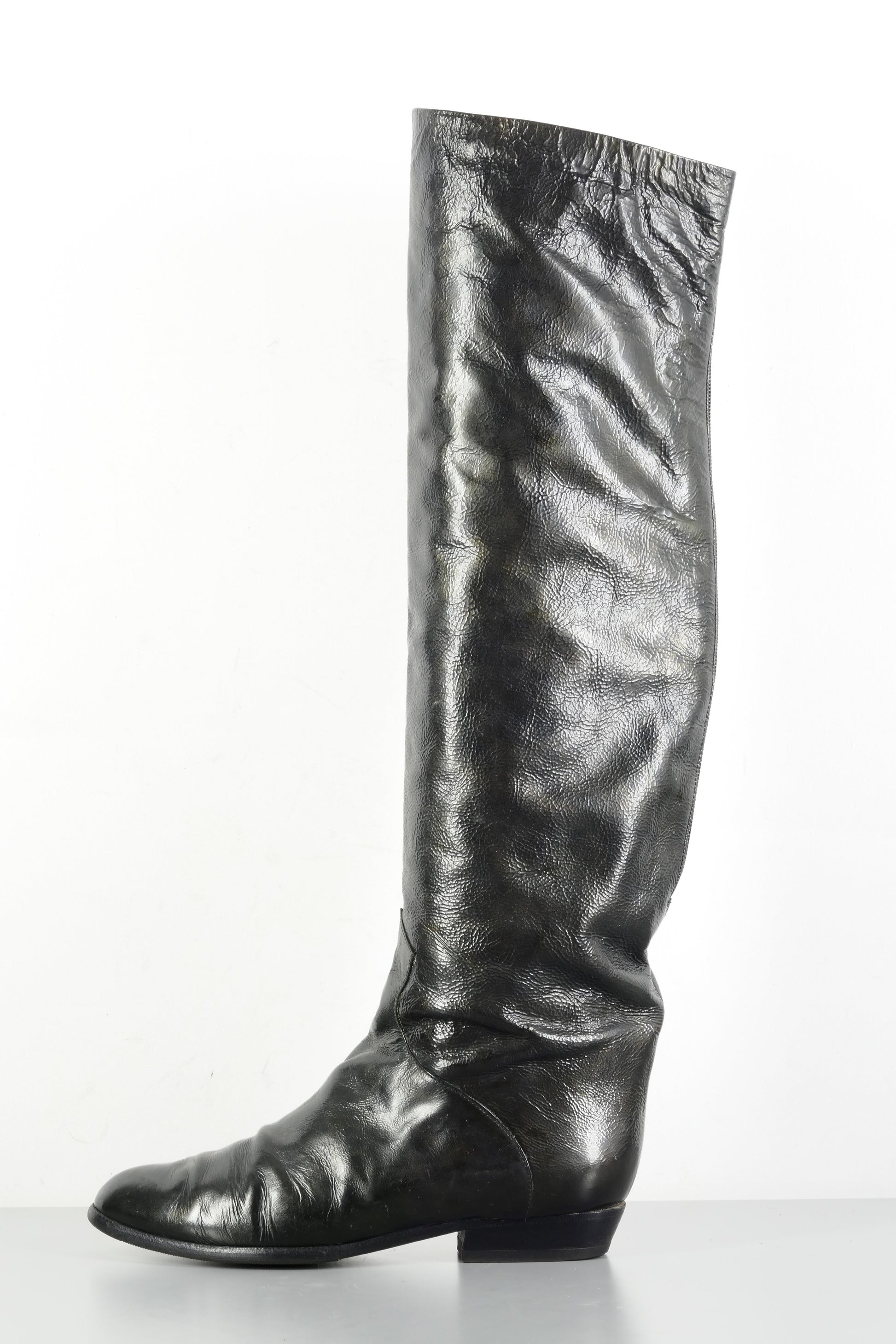 BUUTS Brunella Lack Vintage-Stiefel Leder schwarz 224016-1
