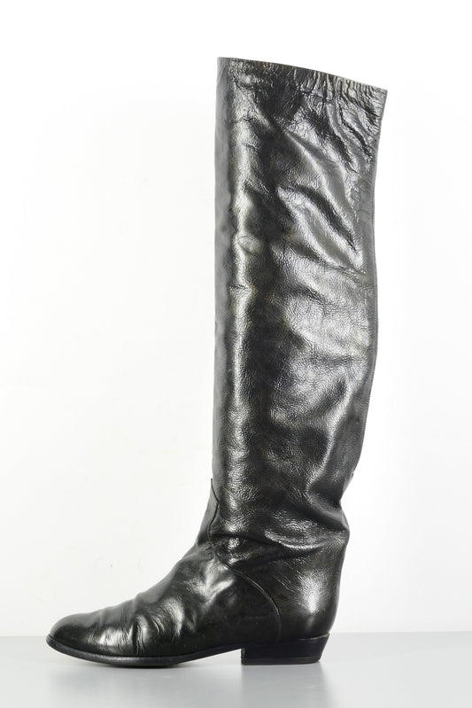 BUUTS Brunella Lack Vintage-Stiefel Leder schwarz 224016-1