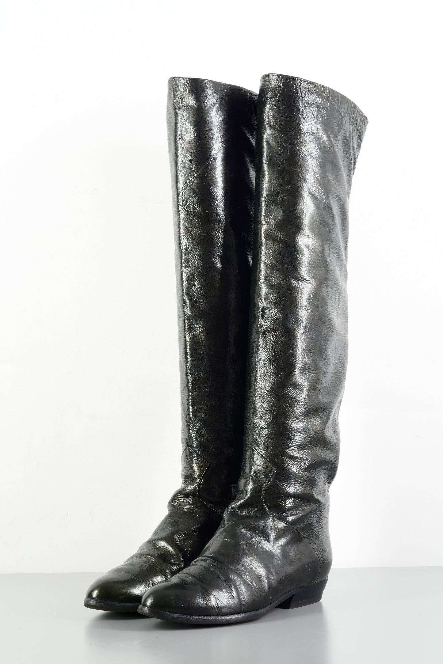 BUUTS Brunella Lack Vintage-Stiefel Leder schwarz 224016-2