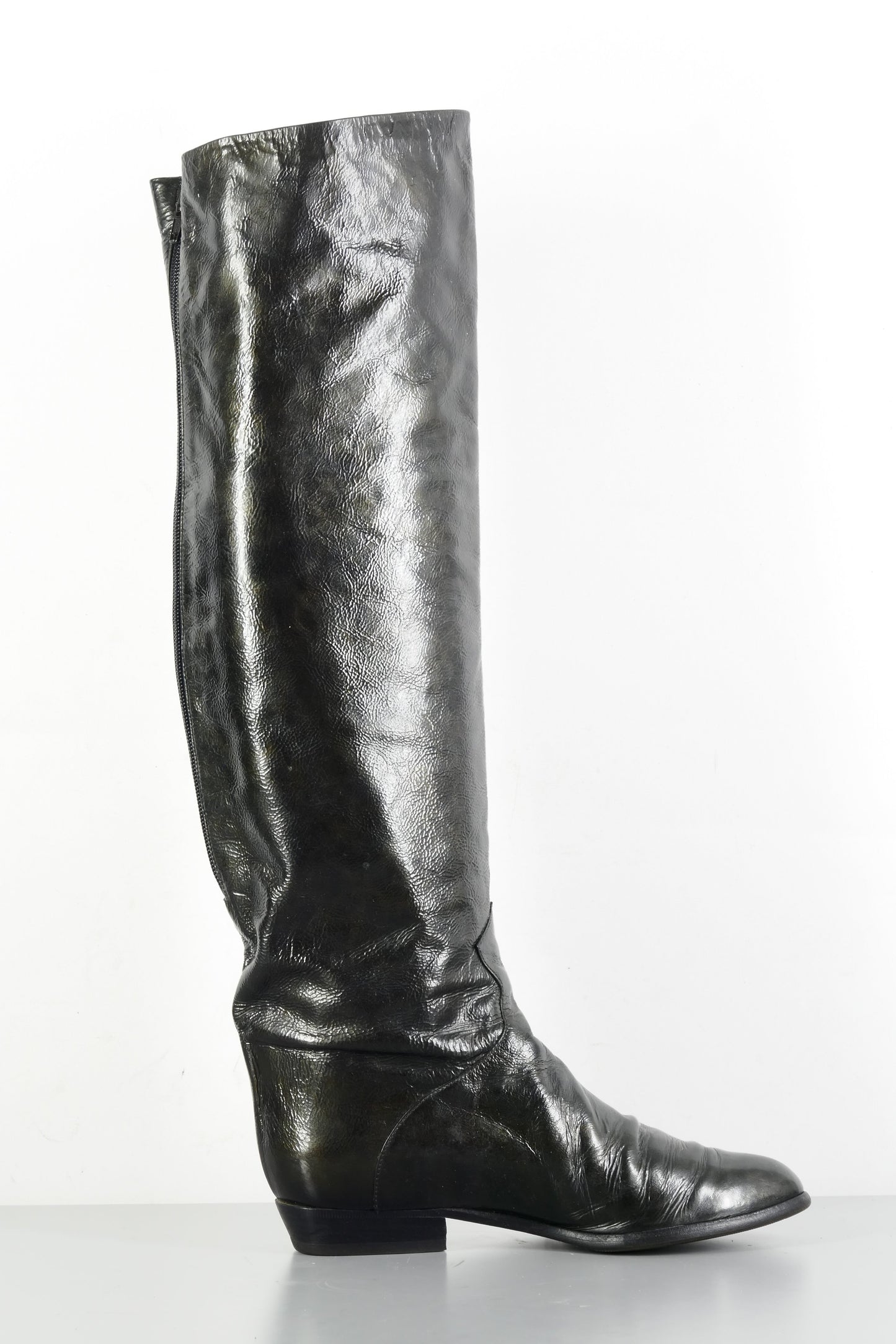 BUUTS Brunella Lack Vintage-Stiefel Leder schwarz 224016-3
