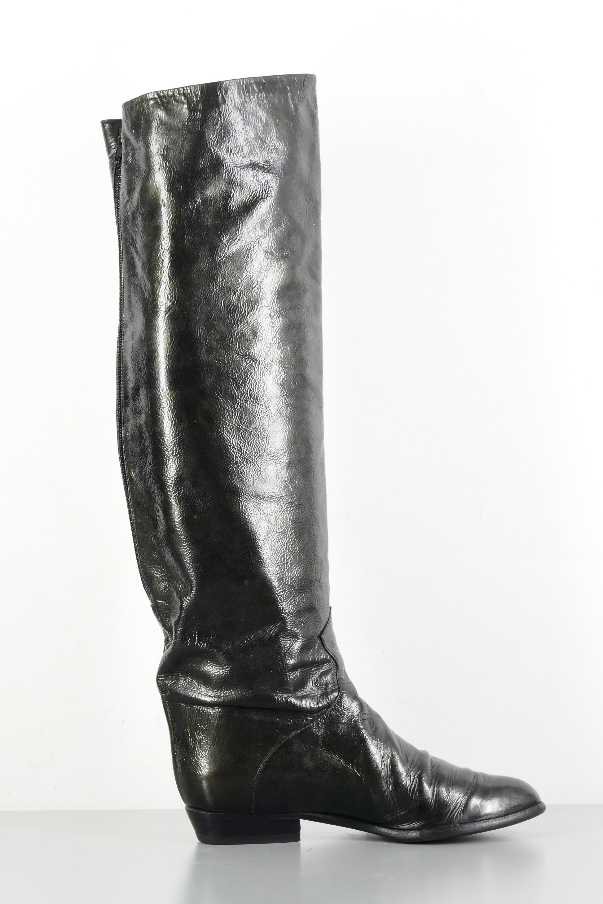 BUUTS Brunella Lack Vintage-Stiefel Leder schwarz 224016-3