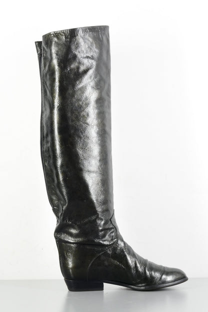 BUUTS Brunella Lack Vintage-Stiefel Leder schwarz 224016-3