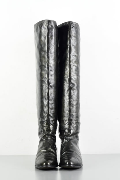 BUUTS Brunella Lack Vintage-Stiefel Leder schwarz 224016-4