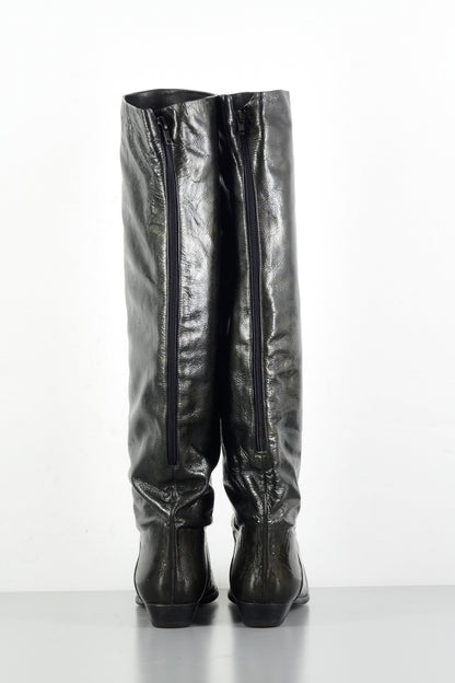 BUUTS Brunella Lack Vintage-Stiefel Leder schwarz 224016-5