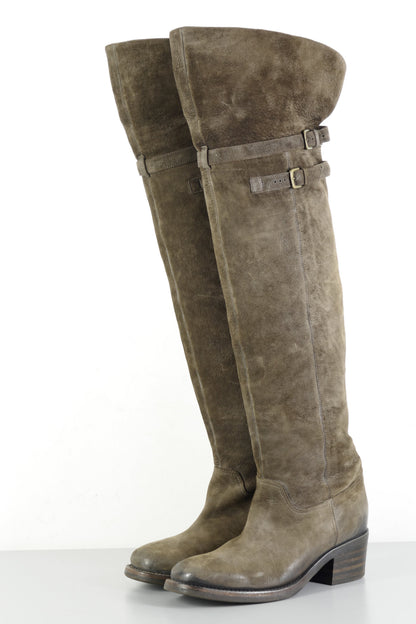 BUUTS Buttero Overknees Wildleder schlamm 224019-2