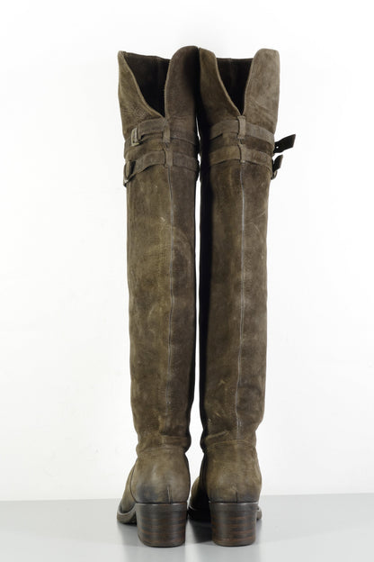 BUUTS Buttero Overknees Wildleder schlamm 224019-5