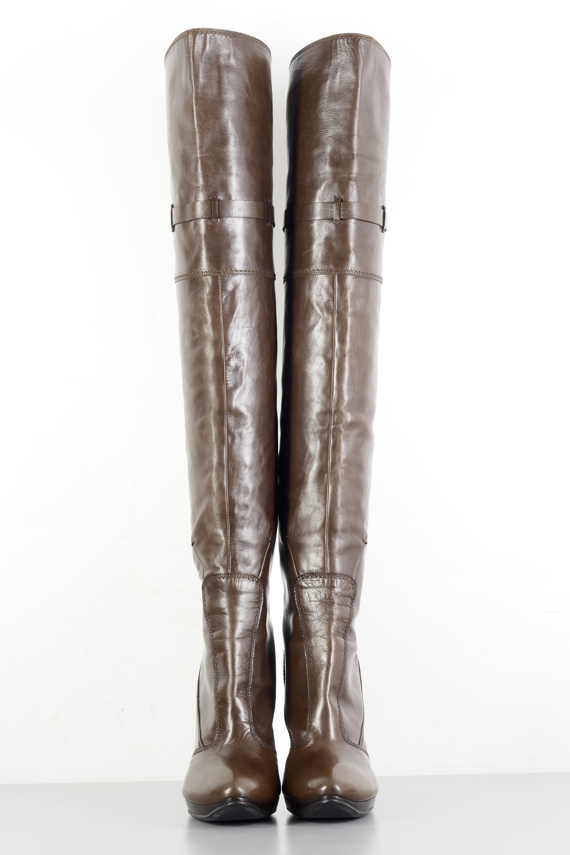 BUUTS Costume National Hohe Stiefel Leder braun 224024-4