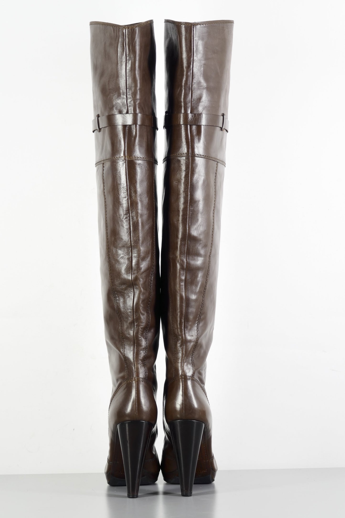BUUTS Costume National Hohe Stiefel Leder braun 224024-5