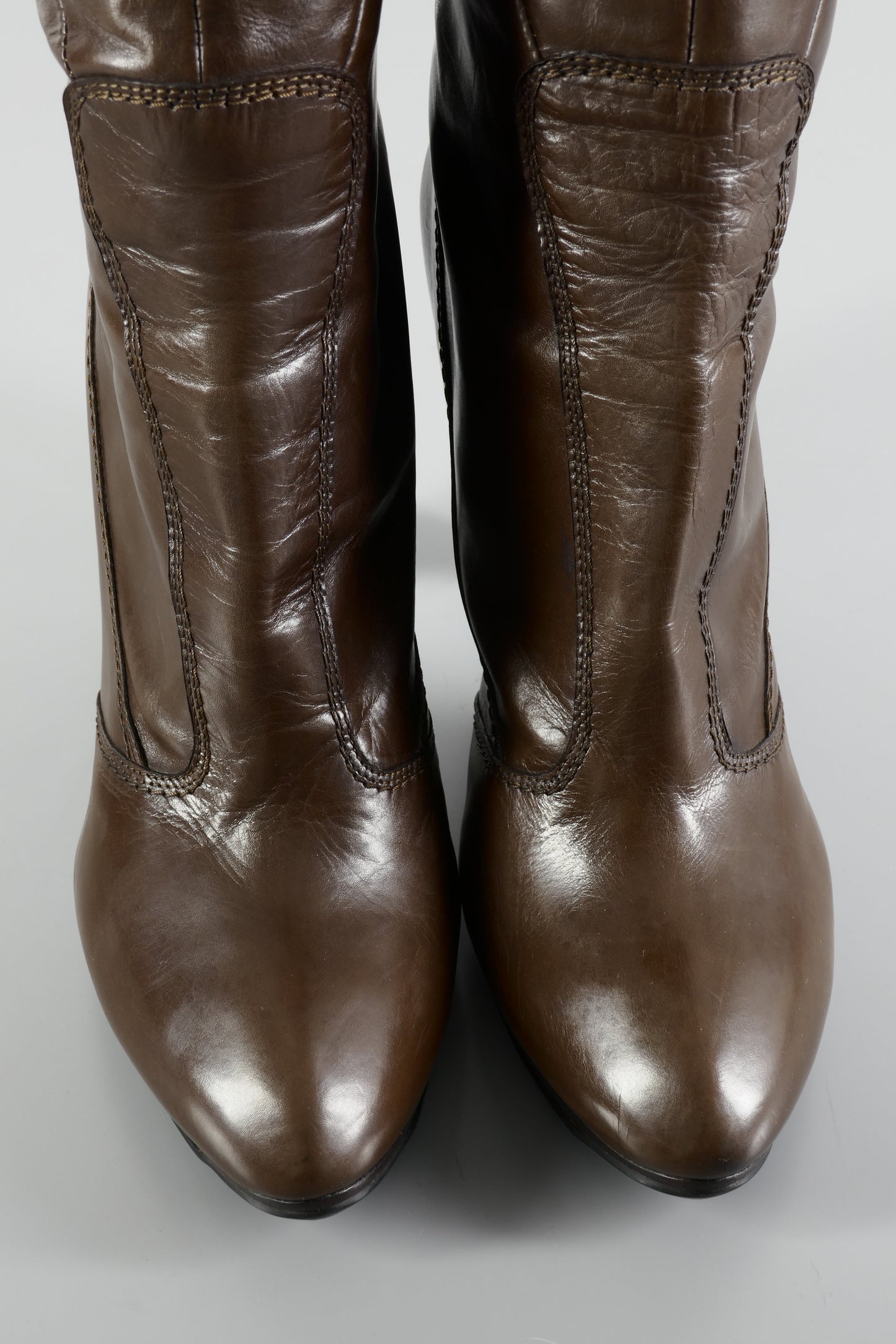 BUUTS Costume National Hohe Stiefel Leder braun 224024-7