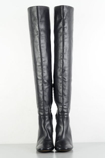 BUUTS Zara Overknees Leder schwarz 224025-4