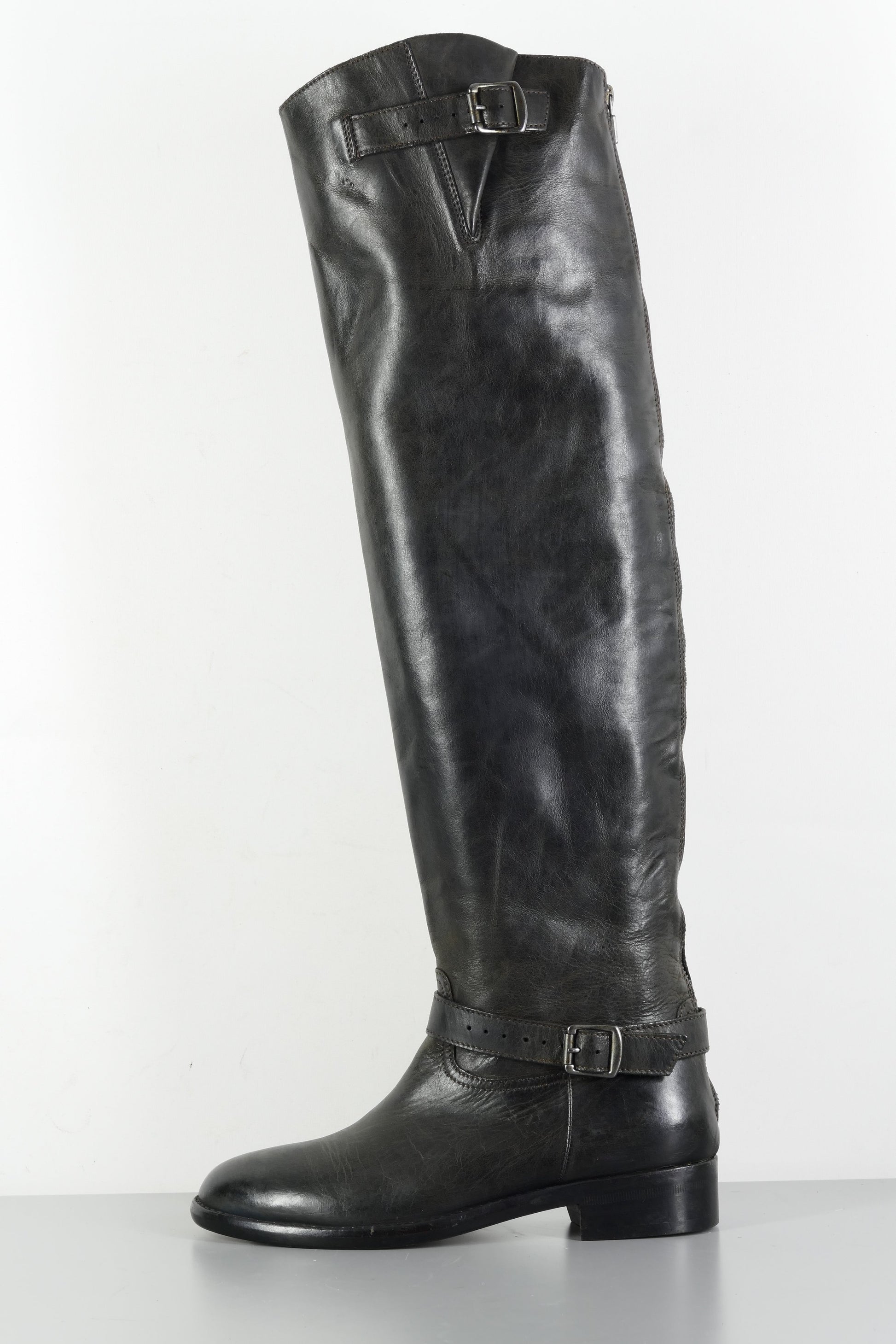 BUUTS Belstaff Overknees Leder schwarz 224030-1