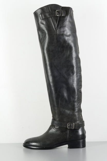BUUTS Belstaff Overknees Leder schwarz 224030-1