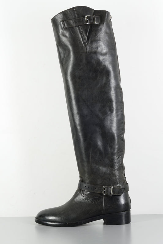 BUUTS Belstaff Overknees Leder schwarz 224030-1