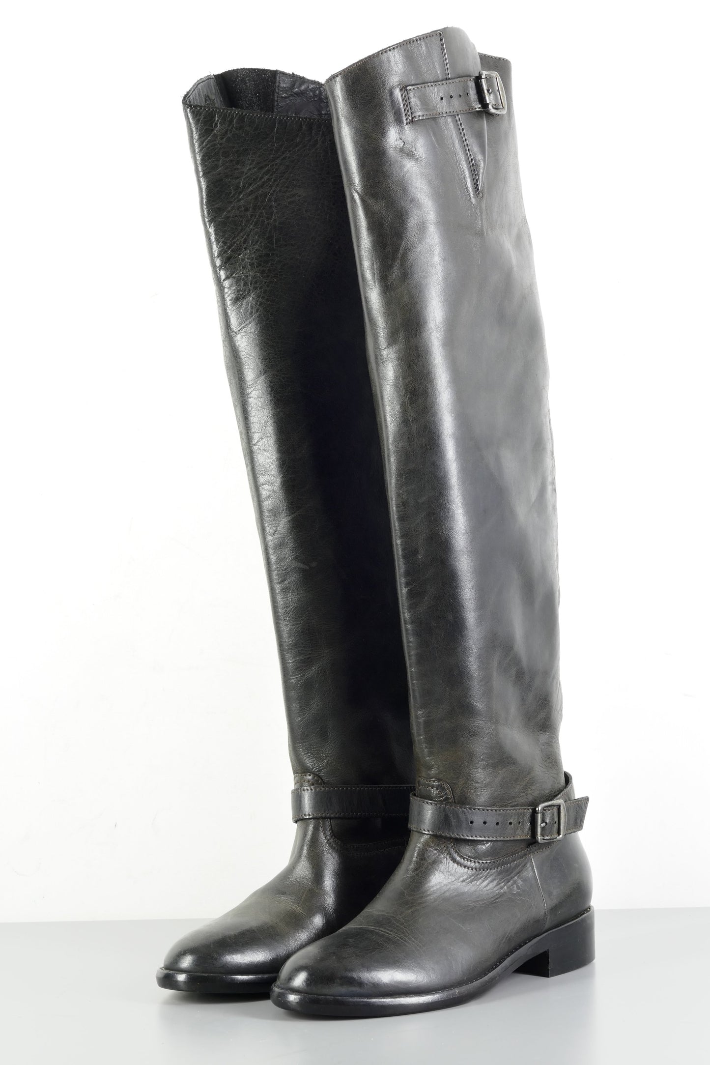 BUUTS Belstaff Overknees Leder schwarz 224030-2