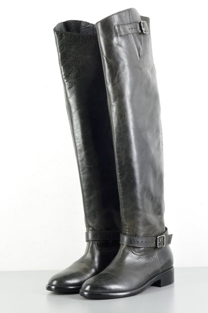 BUUTS Belstaff Overknees Leder schwarz 224030-2