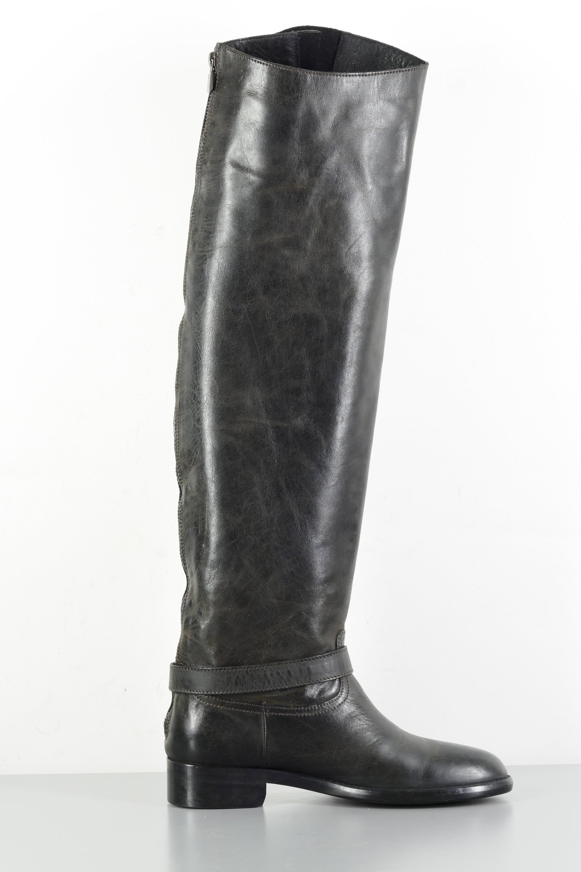 BUUTS Belstaff Overknees Leder schwarz 224030-3