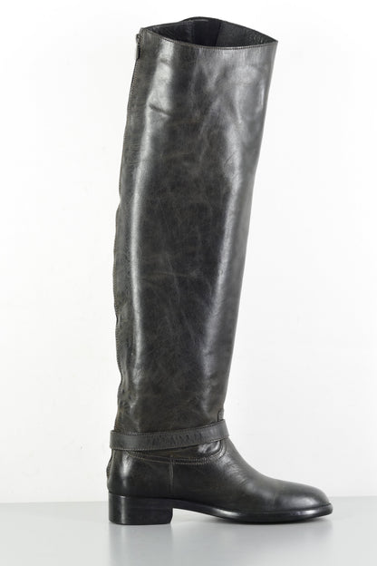 BUUTS Belstaff Overknees Leder schwarz 224030-3