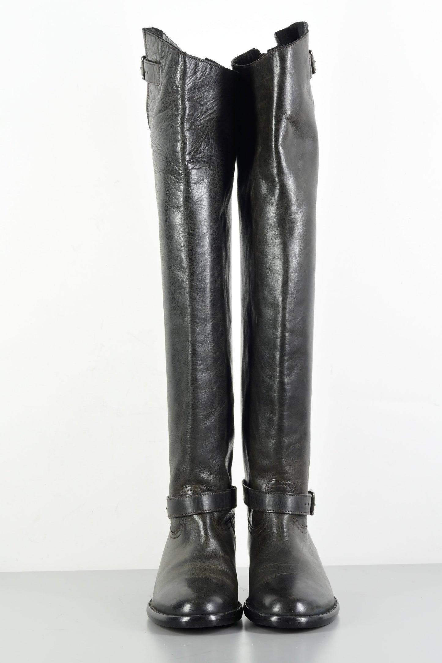 BUUTS Belstaff Overknees Leder schwarz 224030-4