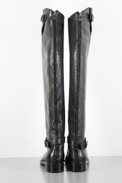 BUUTS Belstaff Overknees Leder schwarz 224030-5