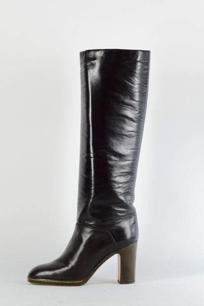 BUUTS Casadei Vintage-Stiefel Leder schwarz 224051-1