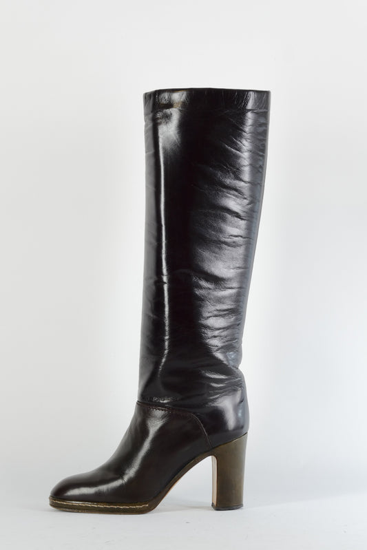 BUUTS Casadei Vintage-Stiefel Leder schwarz 224051-1