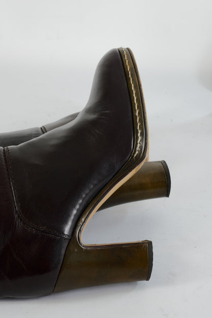 BUUTS Casadei Vintage-Stiefel Leder schwarz 224051-10