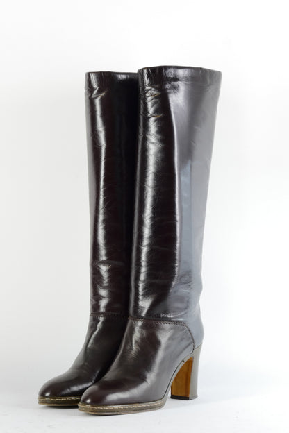BUUTS Casadei Vintage-Stiefel Leder schwarz 224051-2