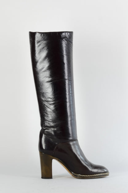 BUUTS Casadei Vintage-Stiefel Leder schwarz 224051-3