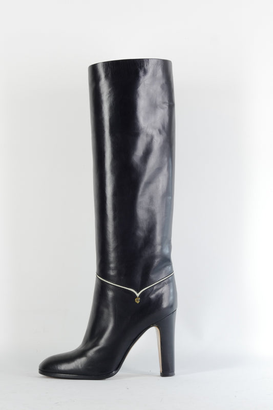 BUUTS Casadei Vintage-Stiefel Leder schwarz 224052-1