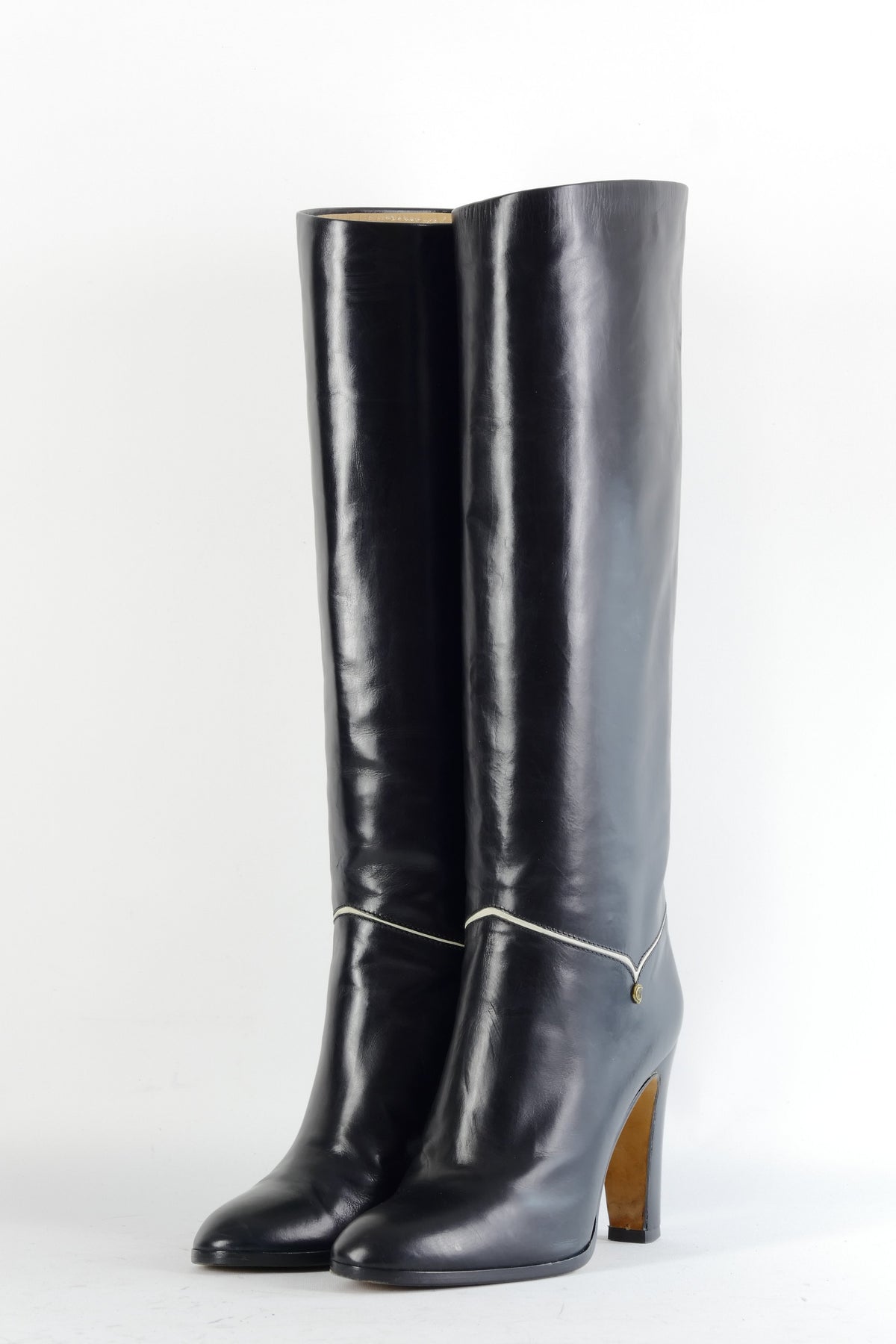 BUUTS Casadei Vintage-Stiefel Leder schwarz 224052-2