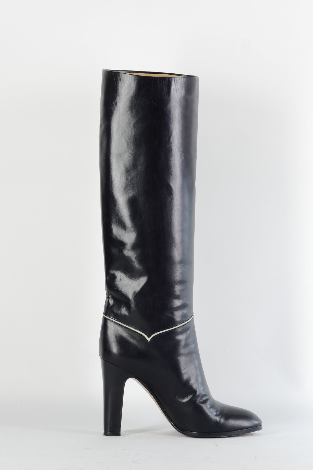BUUTS Casadei Vintage-Stiefel Leder schwarz 224052-3
