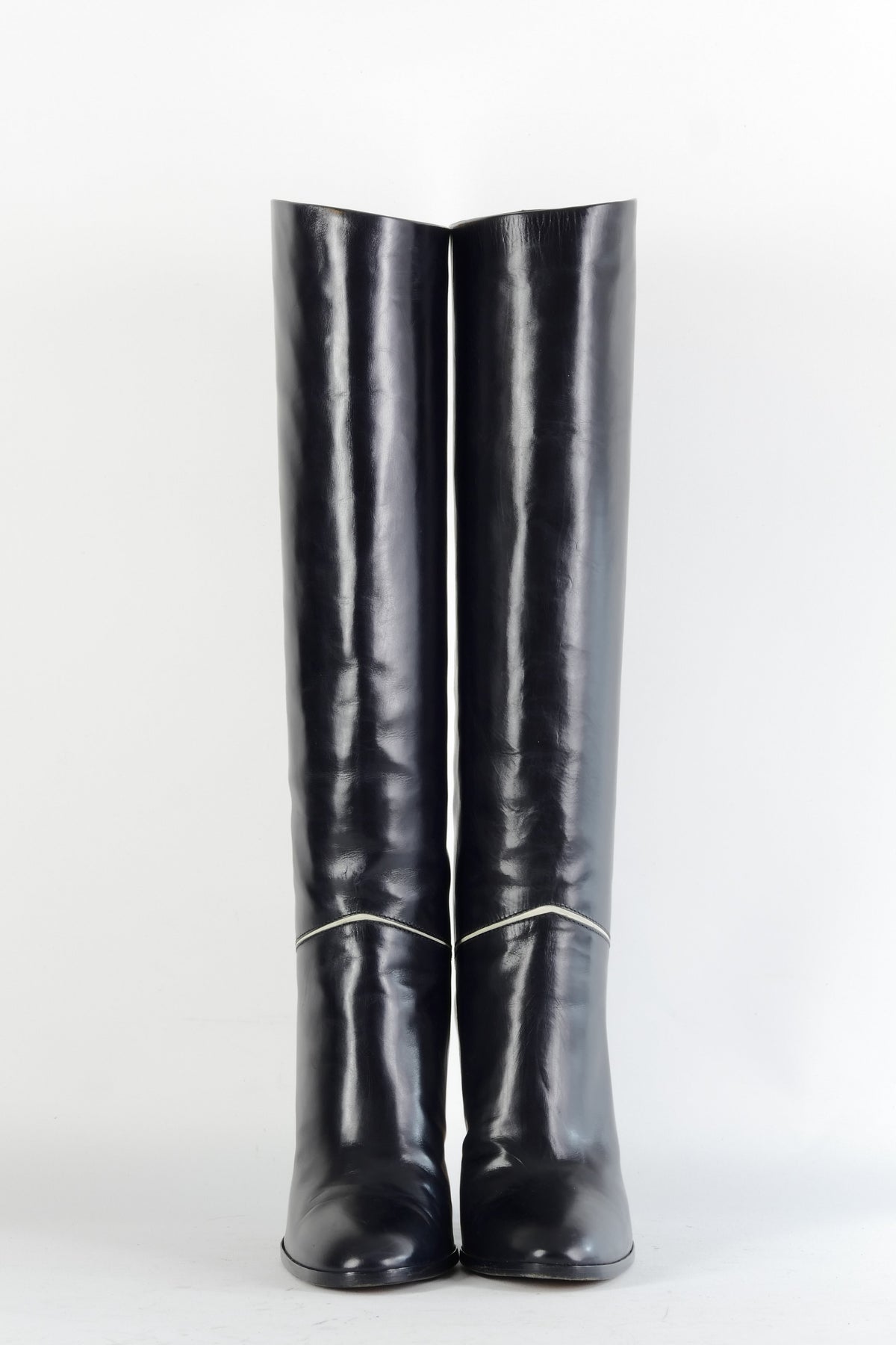 BUUTS Casadei Vintage-Stiefel Leder schwarz 224052-4