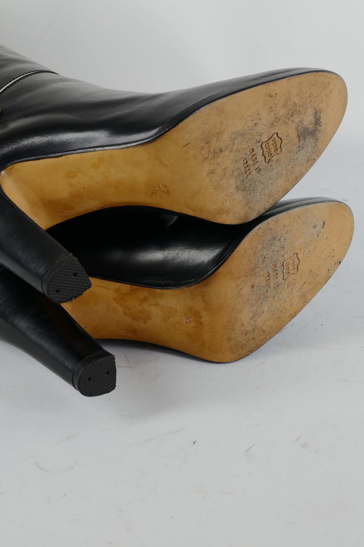 BUUTS Casadei Vintage-Stiefel Leder schwarz 224052-8