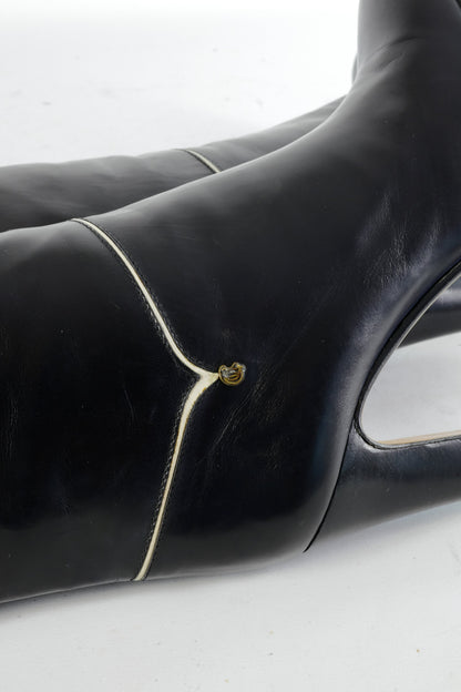 BUUTS Casadei Vintage-Stiefel Leder schwarz 224052-9