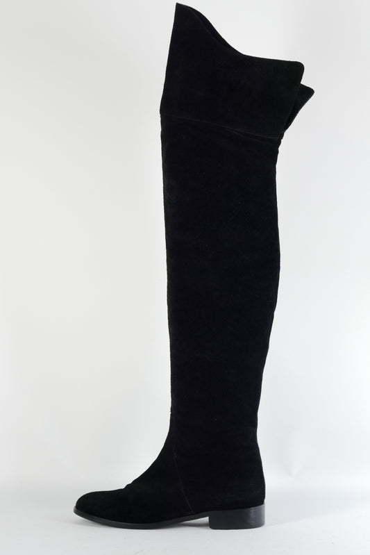 BUUTS Navyboot Overknees Wildleder schwarz 224055-1